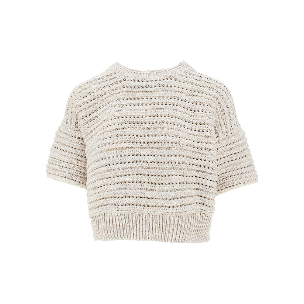 Top in maglia traforata