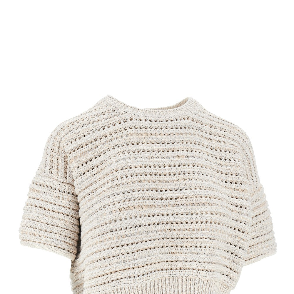 Top in maglia traforata