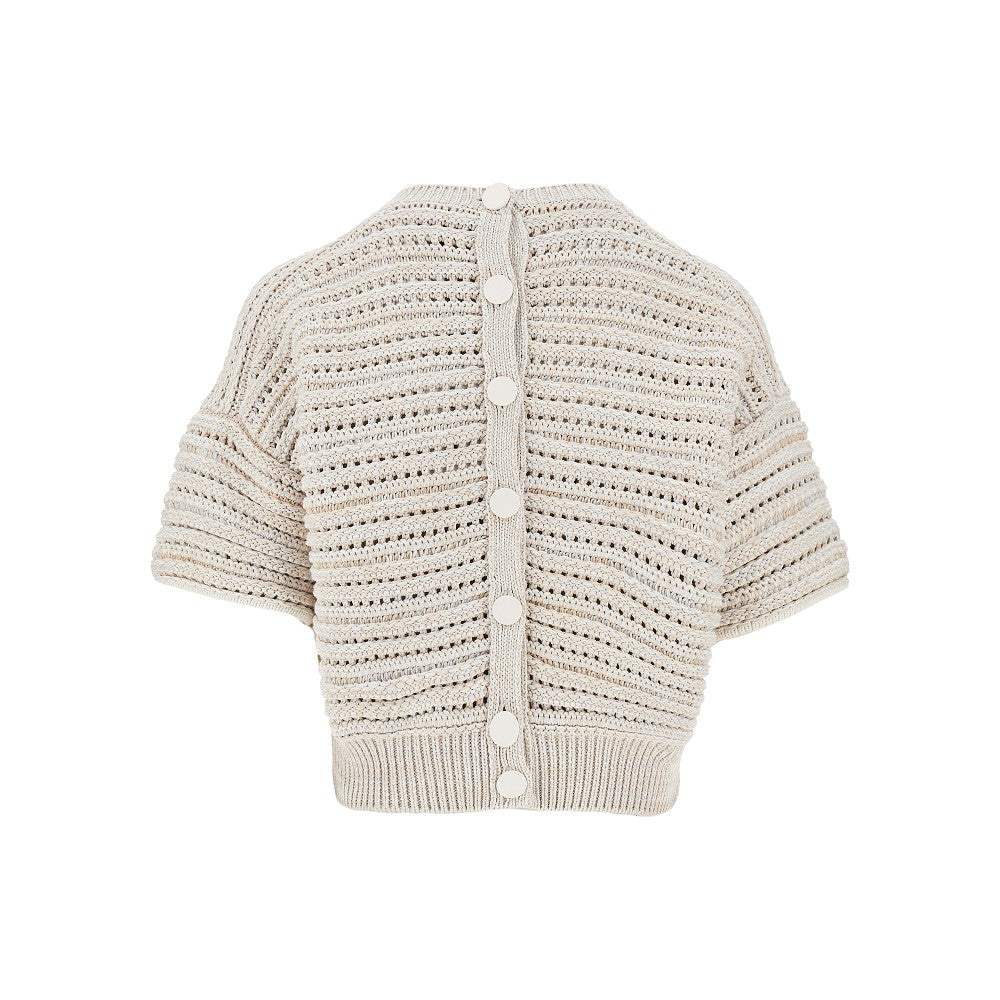 Top in maglia traforata
