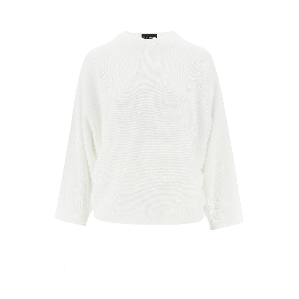 Knitted top with batwing sleeves
