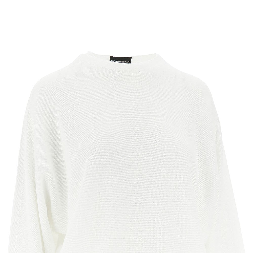 Knitted top with batwing sleeves