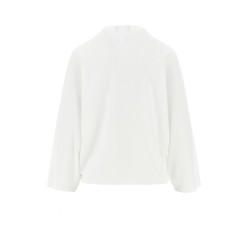 Knitted top with batwing sleeves