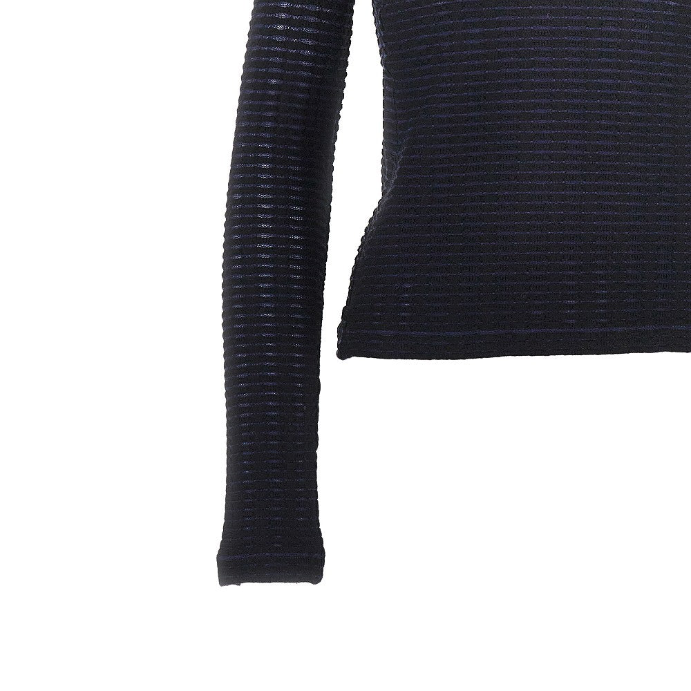 Striped jacquard jersey top