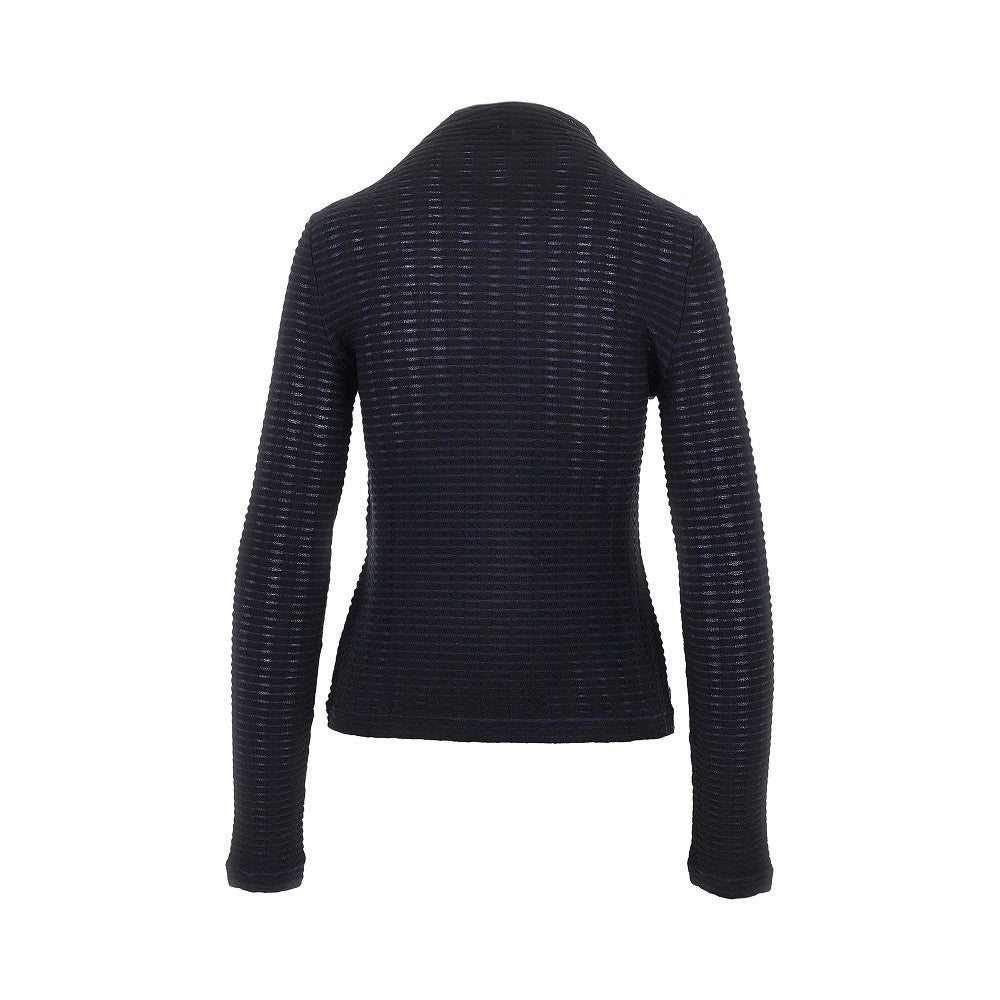 Striped jacquard jersey top