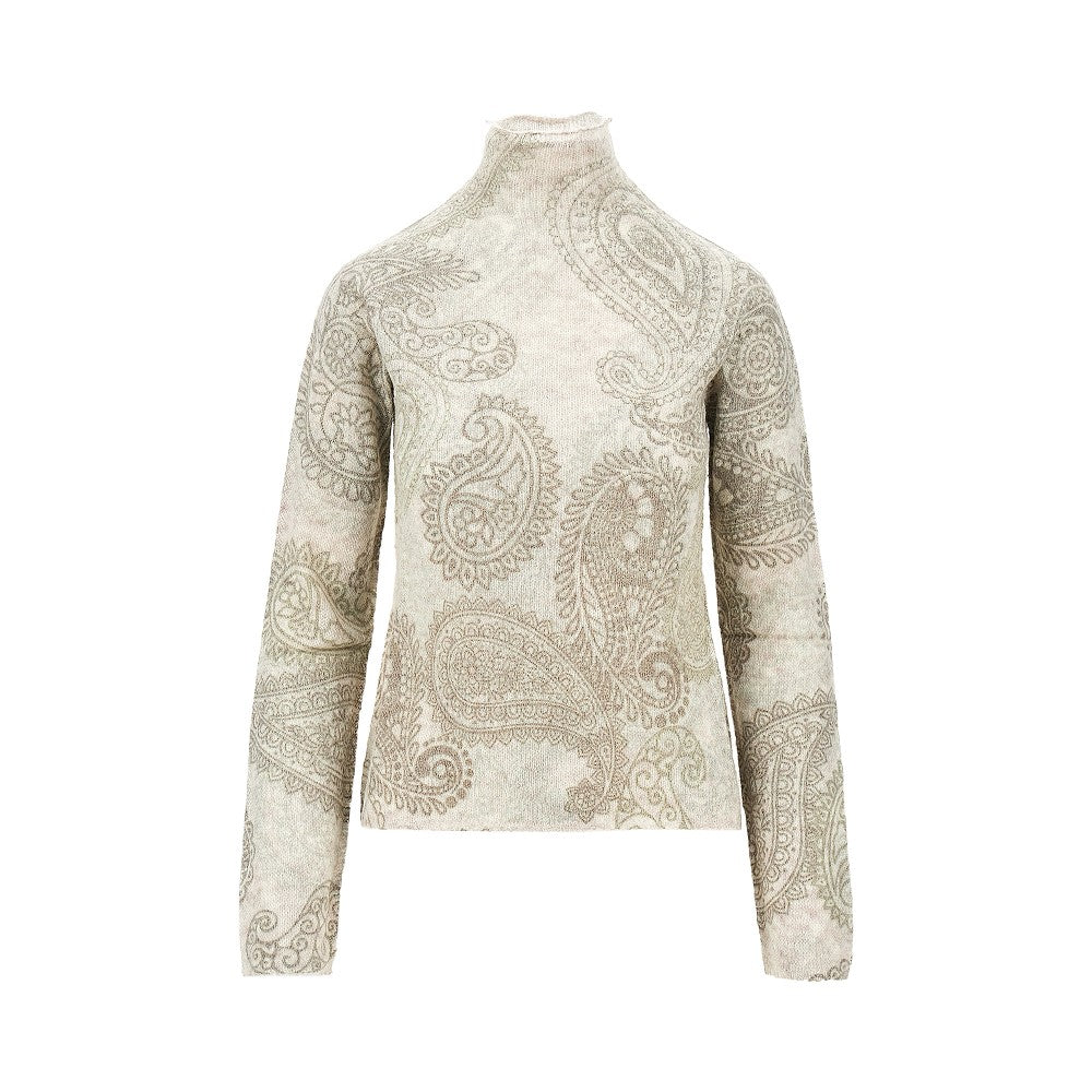 Pullover in maglia con stampa Paisley