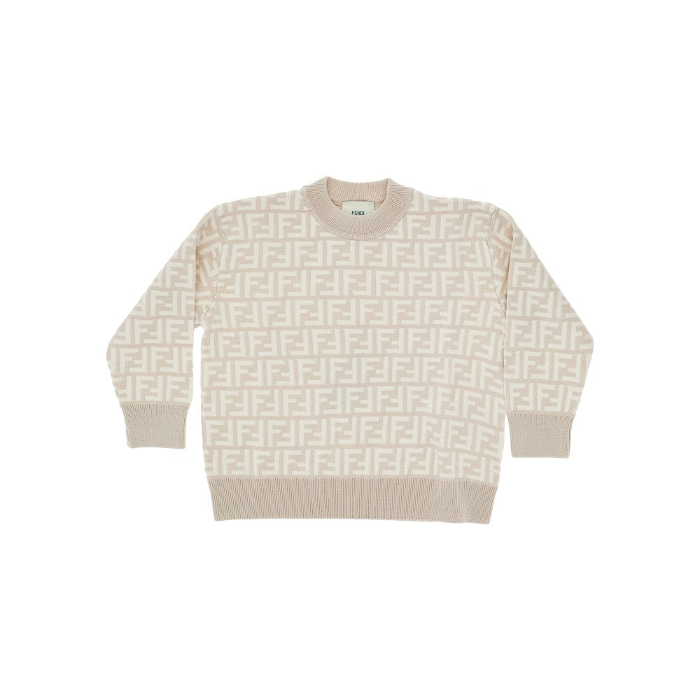 Pullover girocollo in lana FF