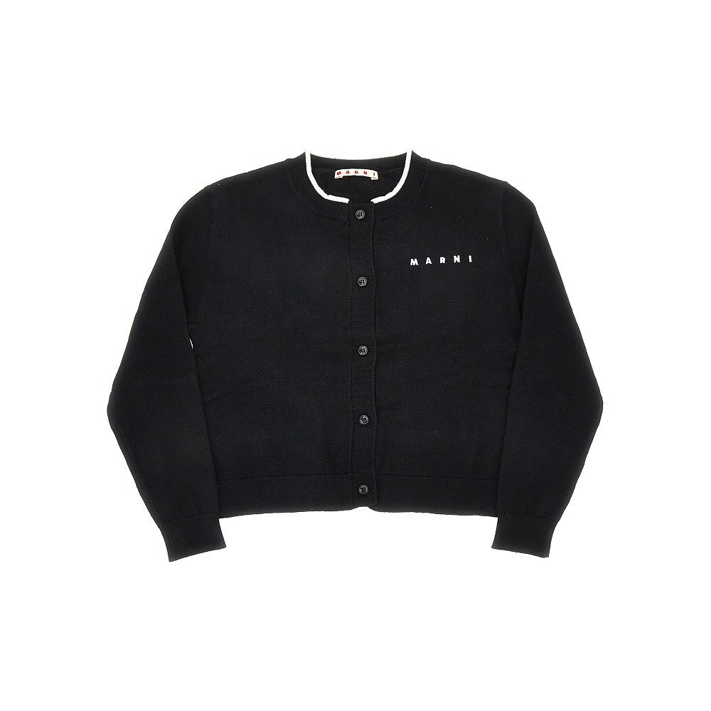 Cardigan in maglia con ricamo logo