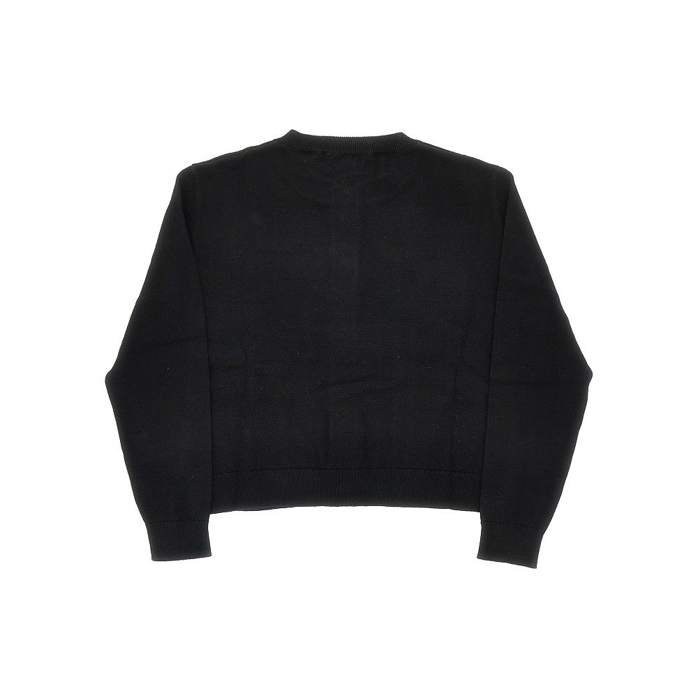 Knitted cardigan with logo embroidery