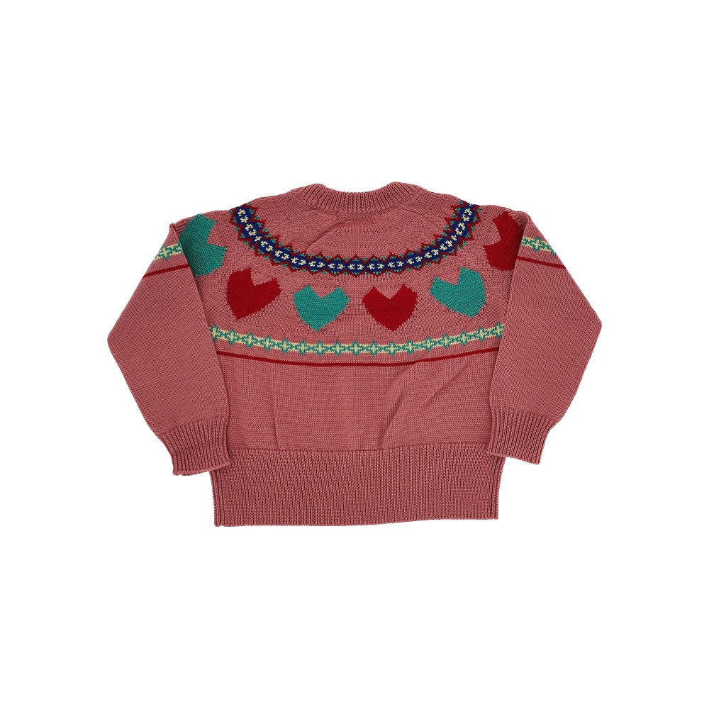 Hearts motif wool-blend sweater