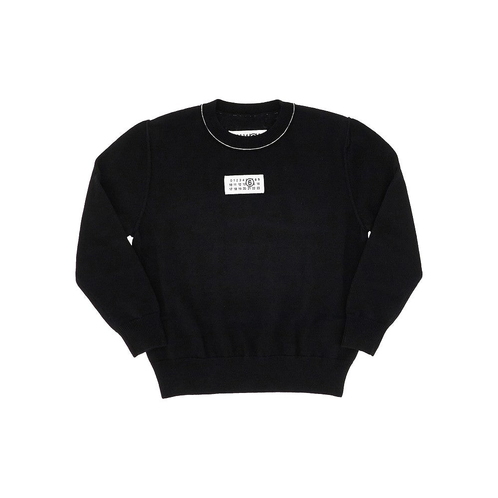 Pullover in misto lana con etichetta logo - KIDS