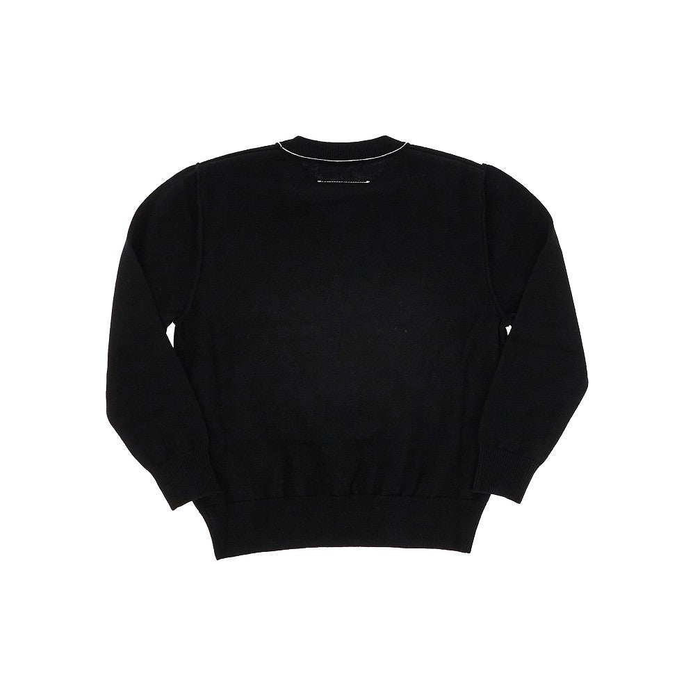Pullover in misto lana con etichetta logo - KIDS