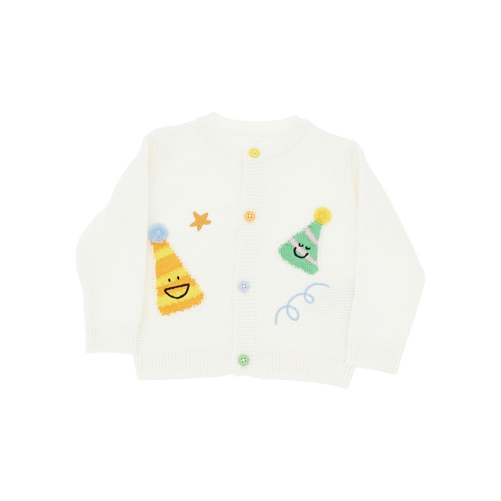 Cardigan in cotone con intarsi