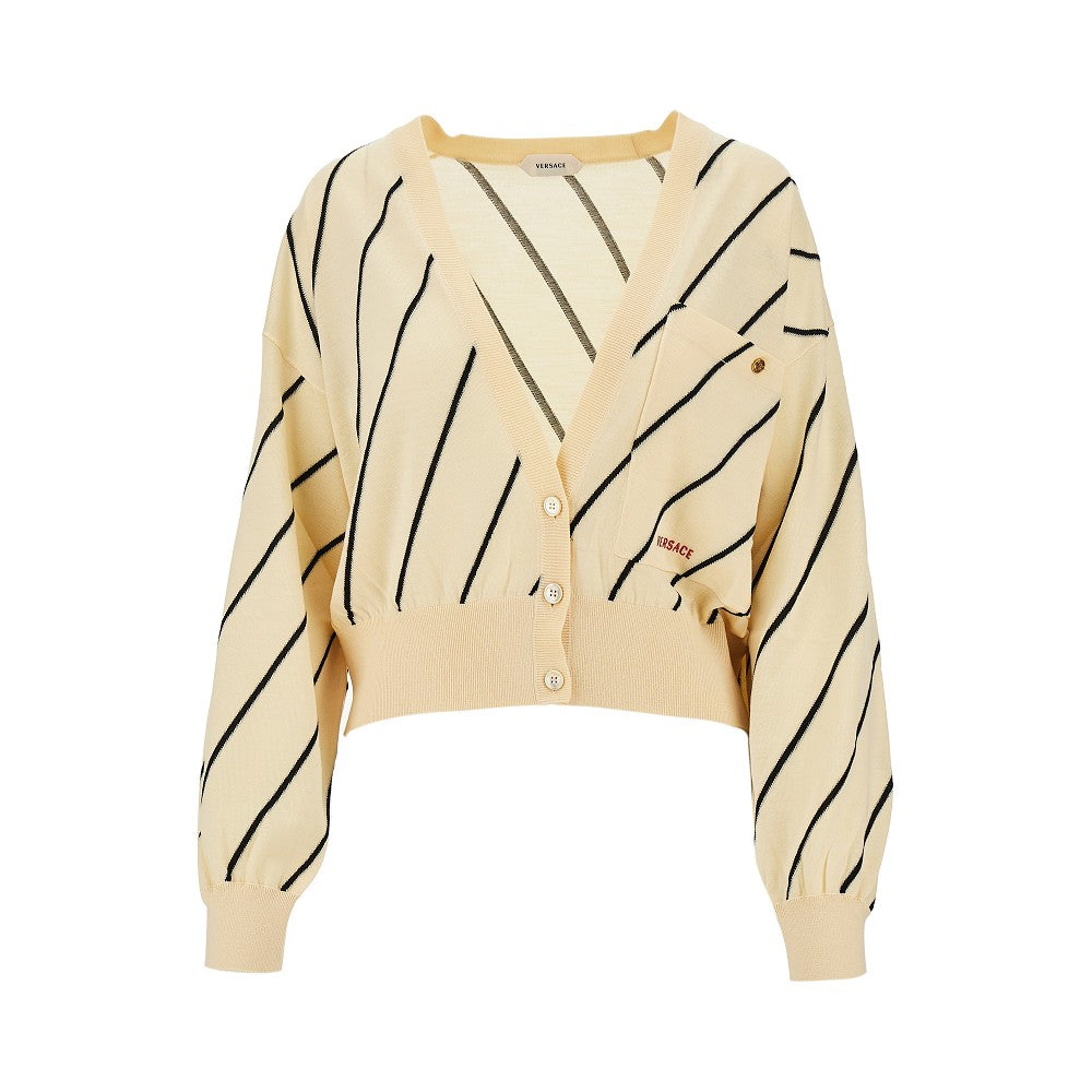 Knitted cardigan with logo embroidery