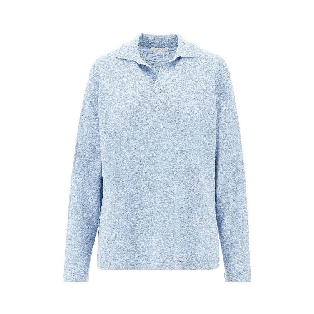 'Niosa' cotton and linen polo shirt