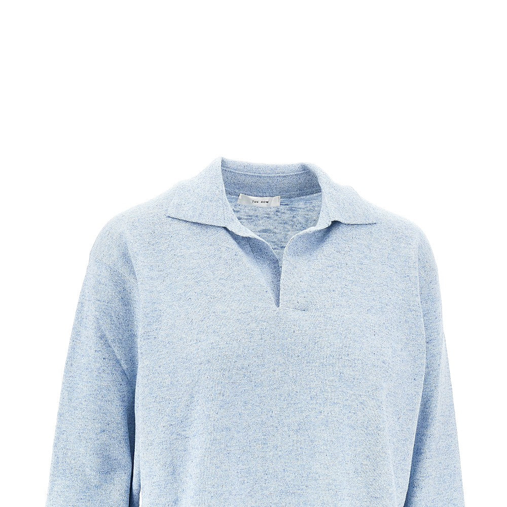 'Niosa' cotton and linen polo shirt