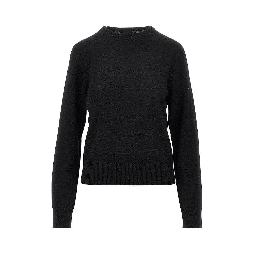 Pullover girocollo in lana merino