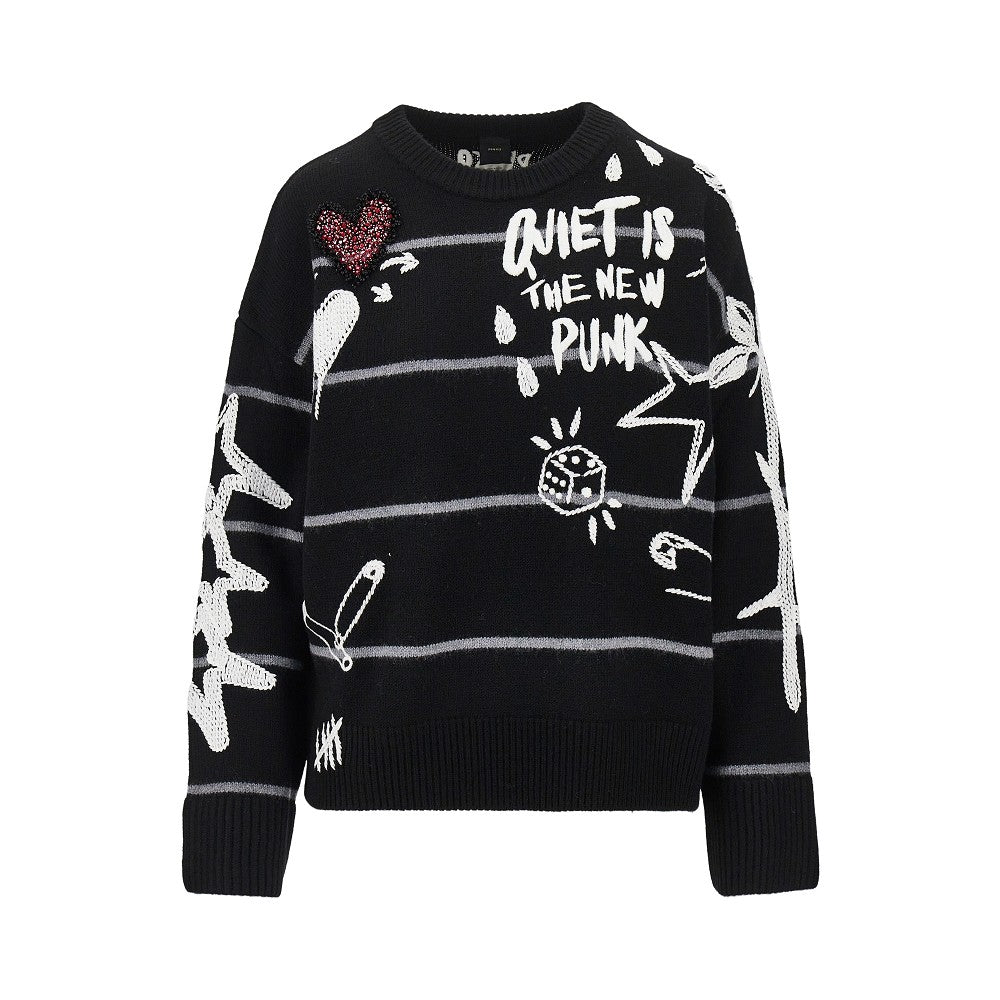 Pullover in lana 'Quiet Is The New Punk'