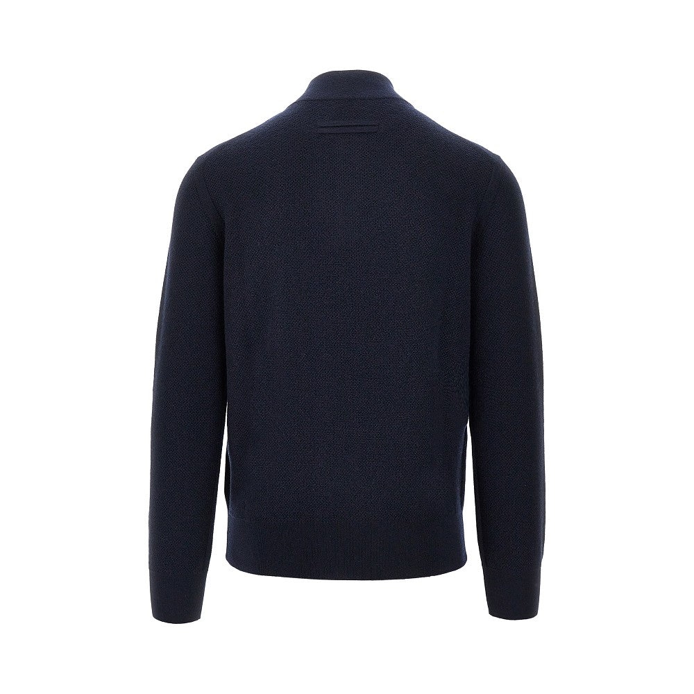 Mid-zip cashmere sweater