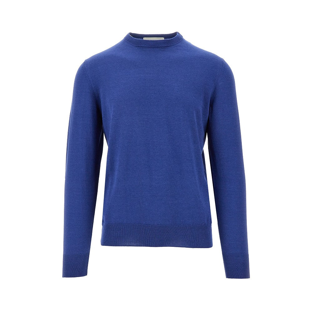 Pullover girocollo in cotone e seta