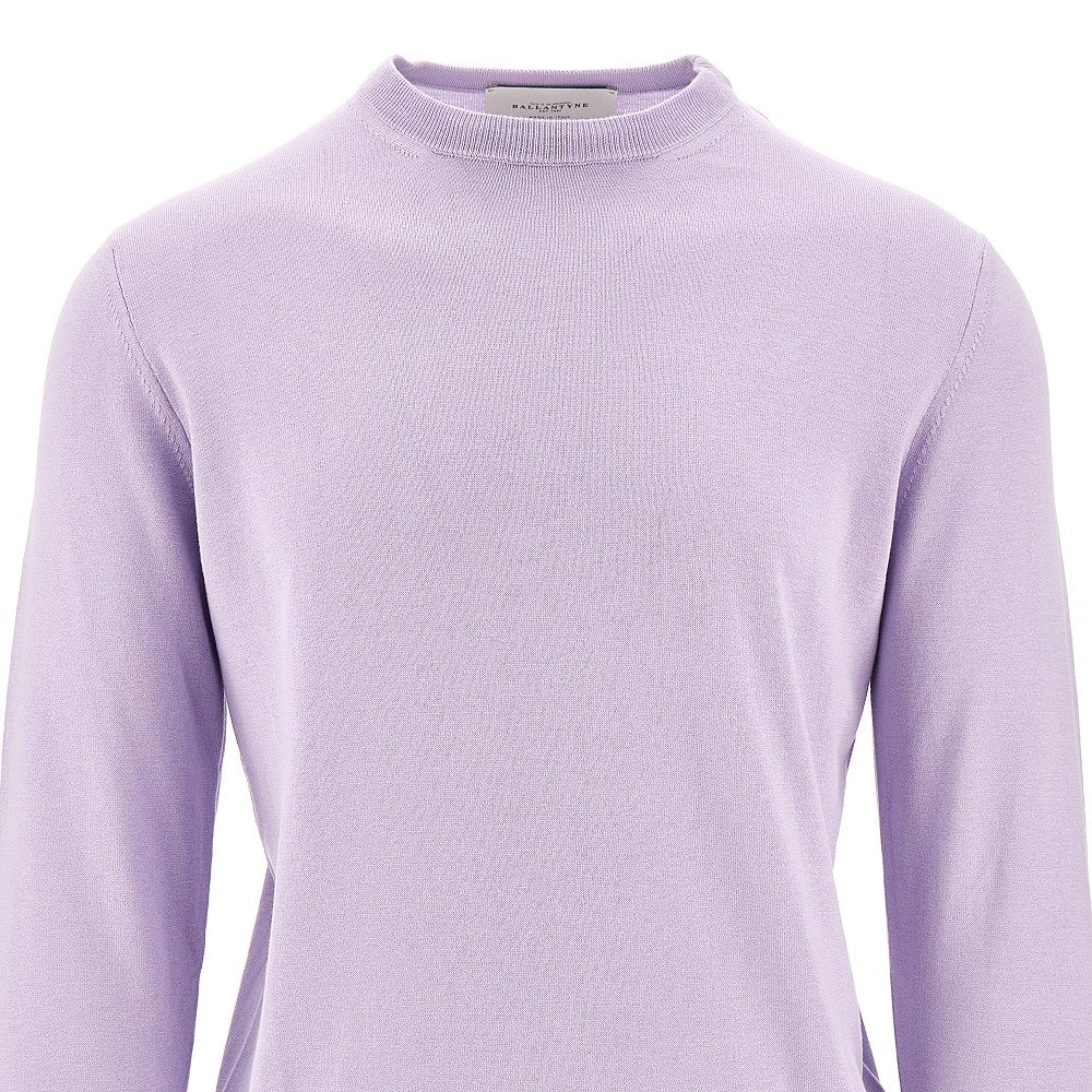 Pullover girocollo in cotone e seta