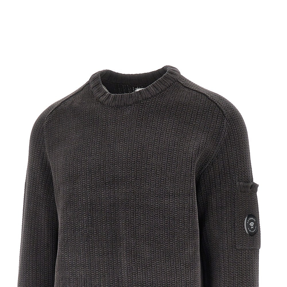 Pullover girocollo in ciniglia di cotone