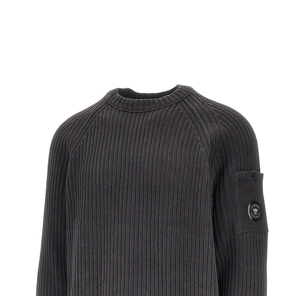 Pullover in ciniglia di cotone a coste