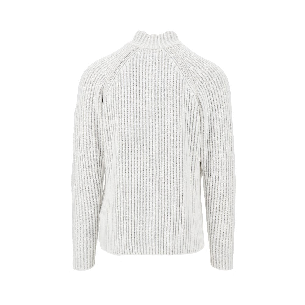 Cardigan full-zip in misto lana a coste