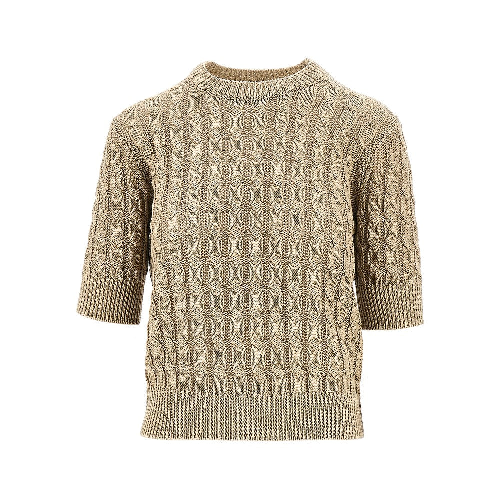 Pullover in lana a trecce
