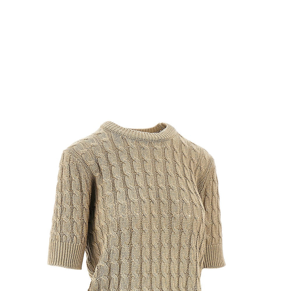 Pullover in lana a trecce