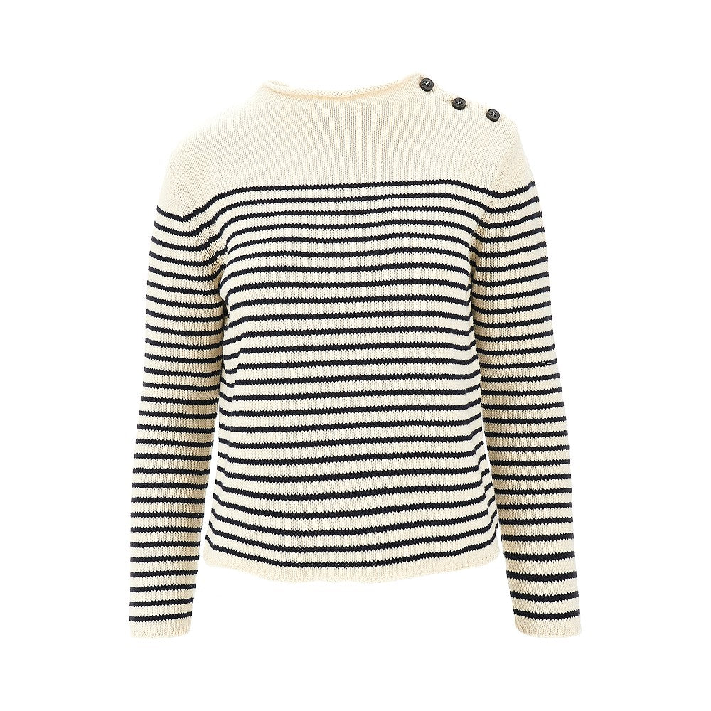 Striped cotton-blend sweater