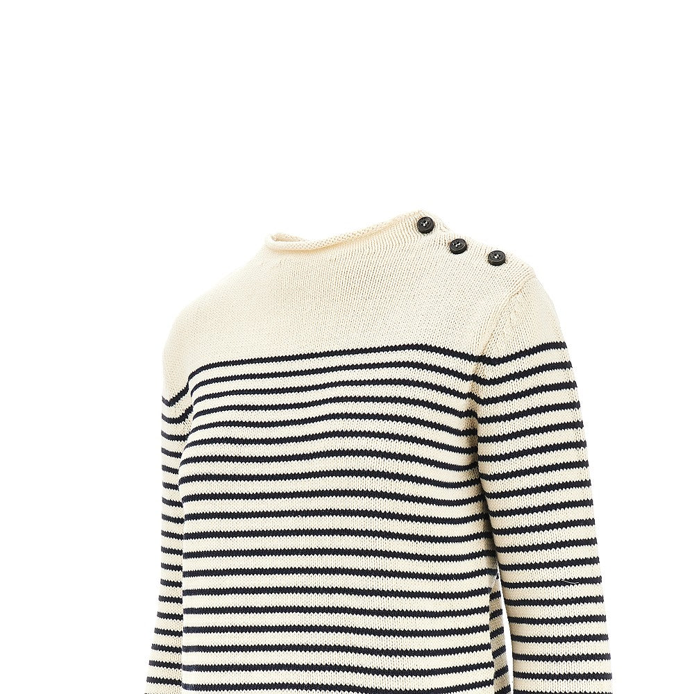 Striped cotton-blend sweater
