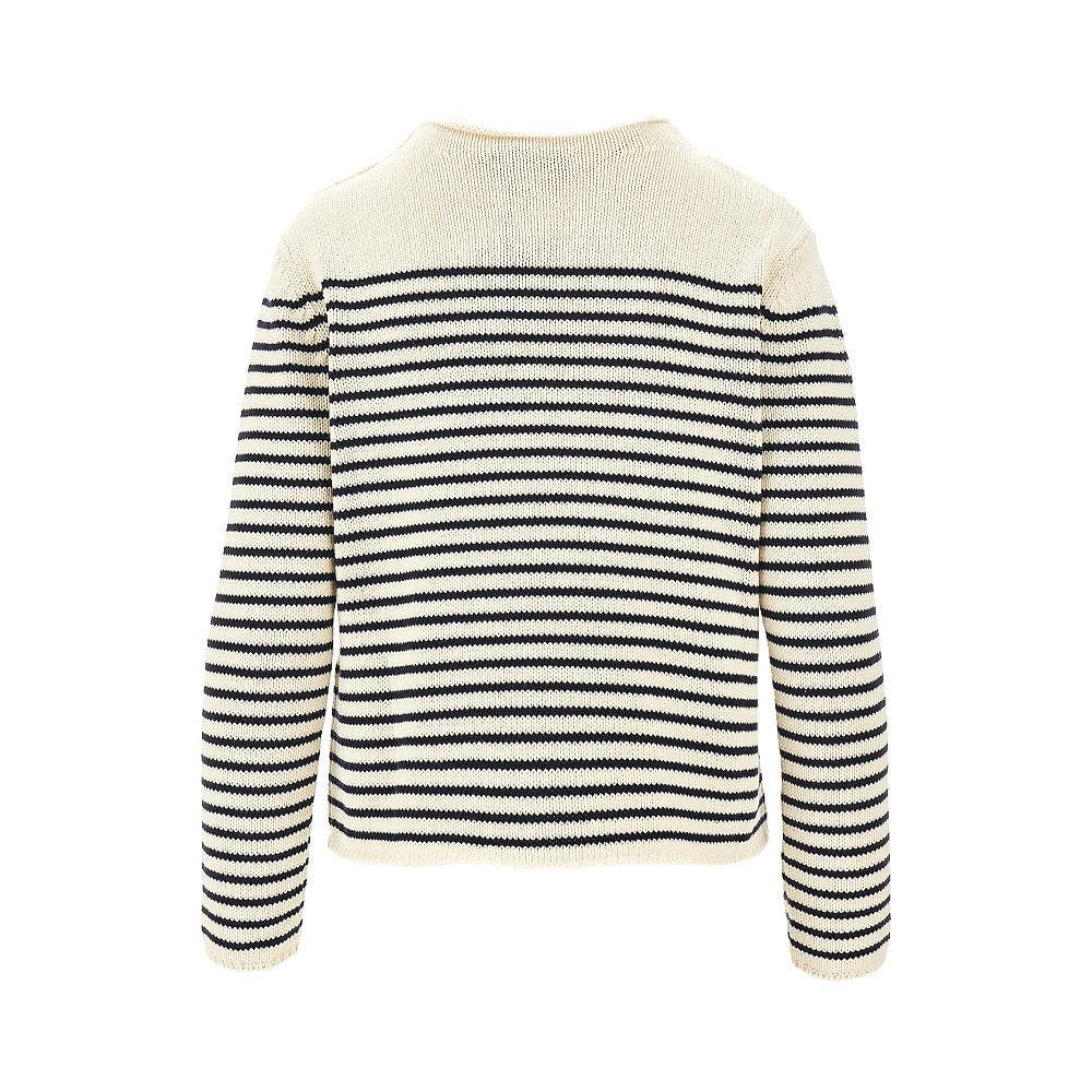 Striped cotton-blend sweater