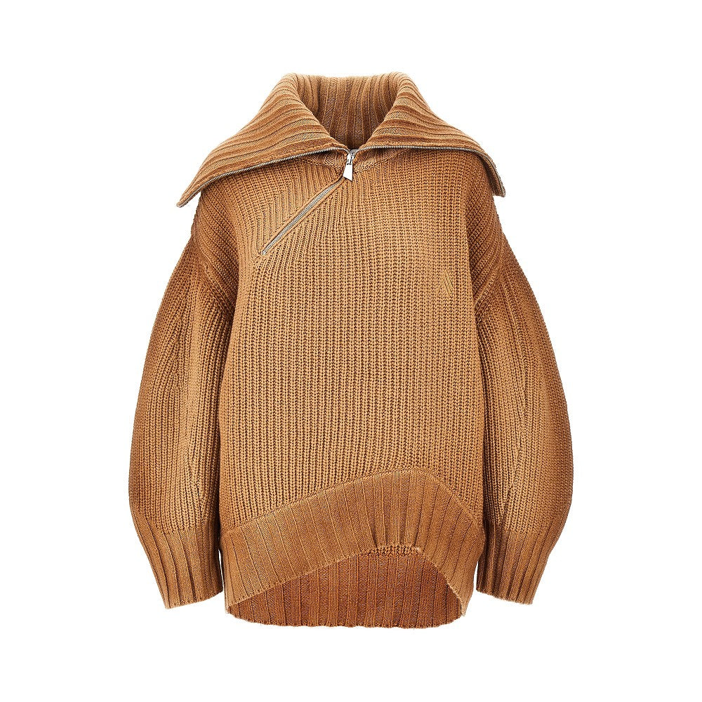 Pullover in lana e cachemire con zip