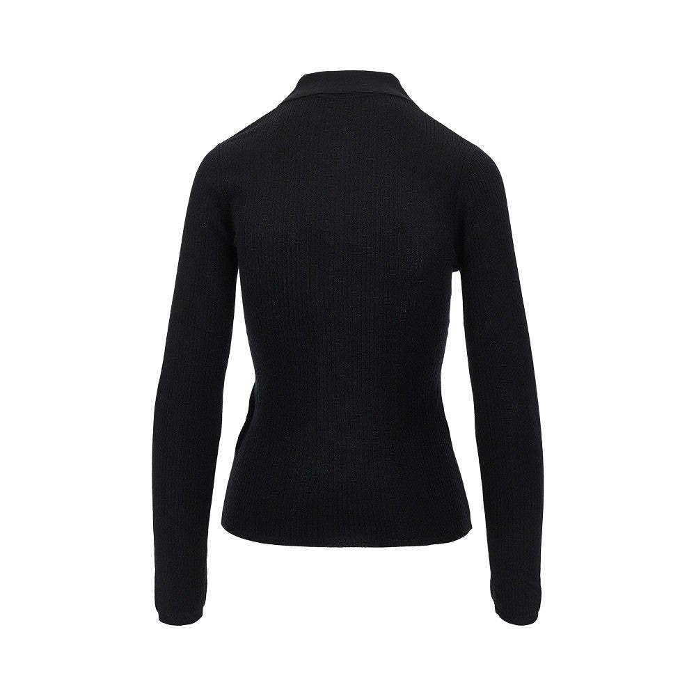 Polo in maglia di misto seta e cachemire