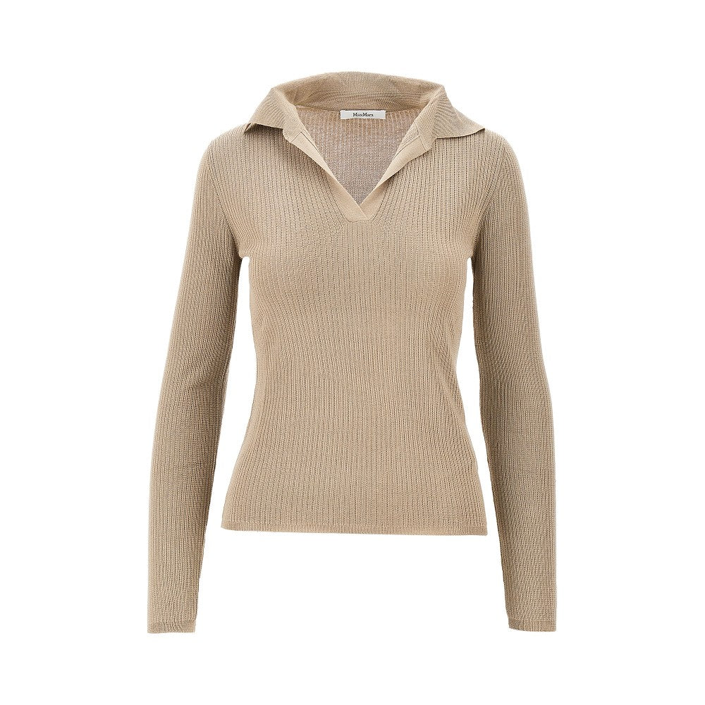 Polo in maglia di misto seta e cachemire