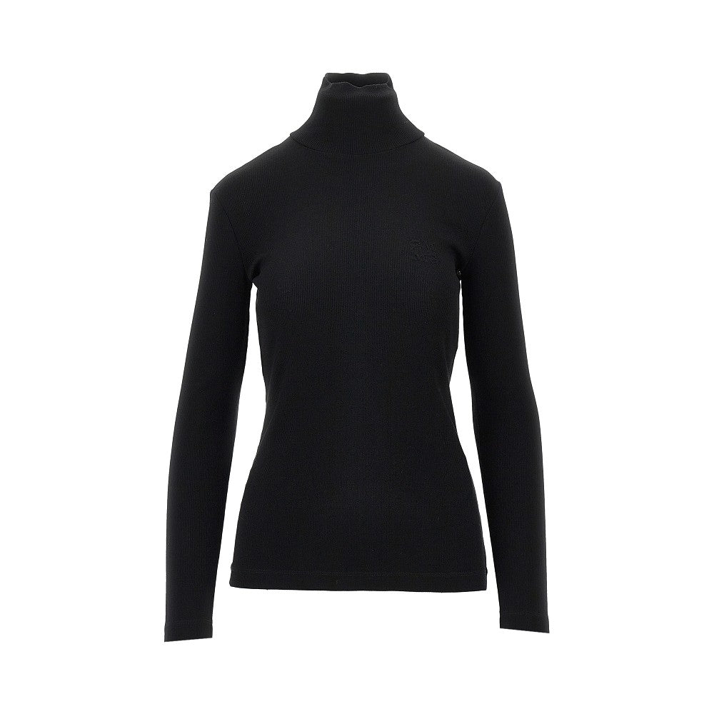 Wool jersey turtleneck top