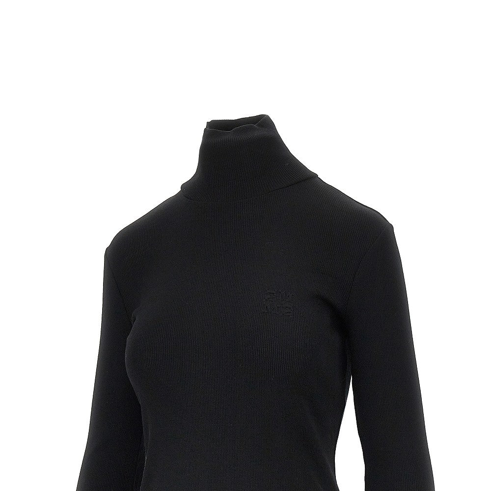 Wool jersey turtleneck top