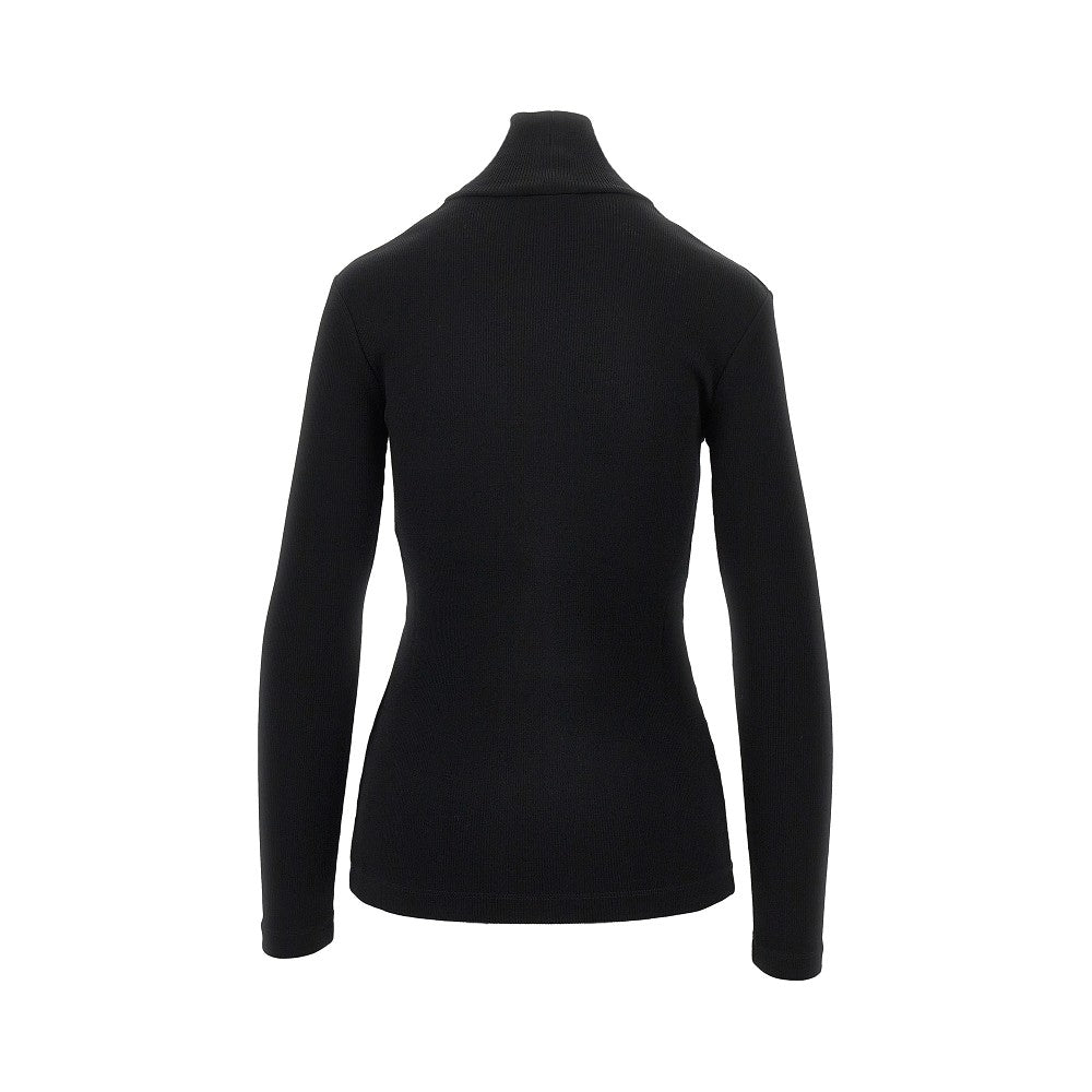 Wool jersey turtleneck top