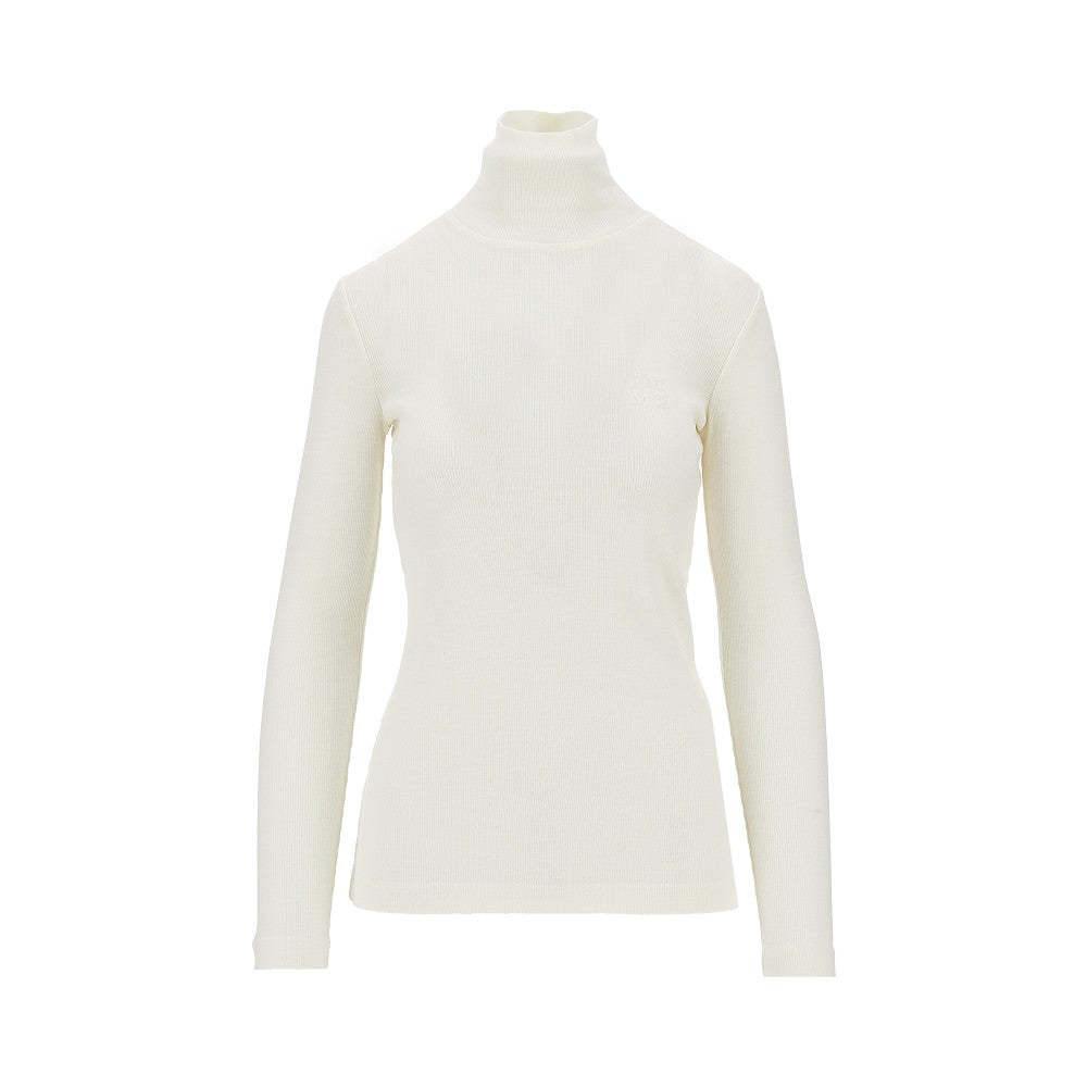 Wool jersey turtleneck top