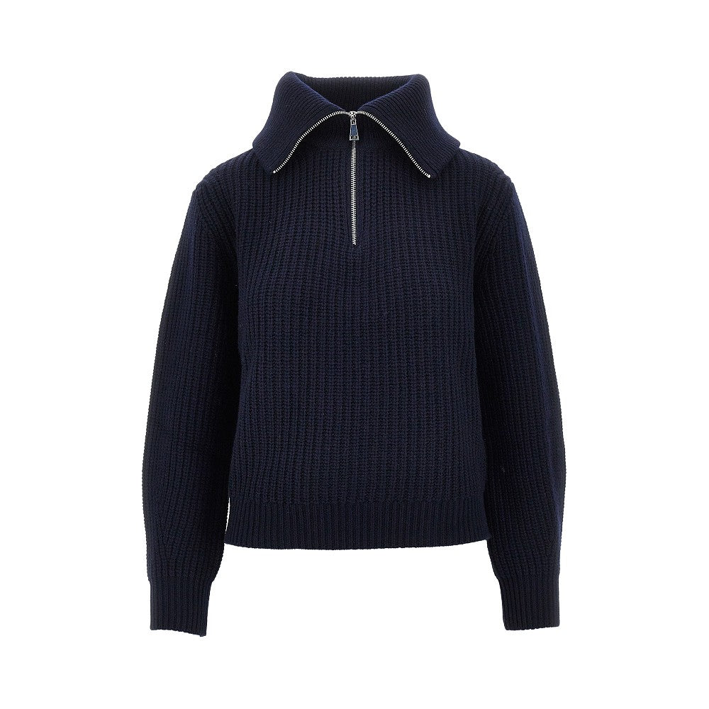Pullover in lana con zip
