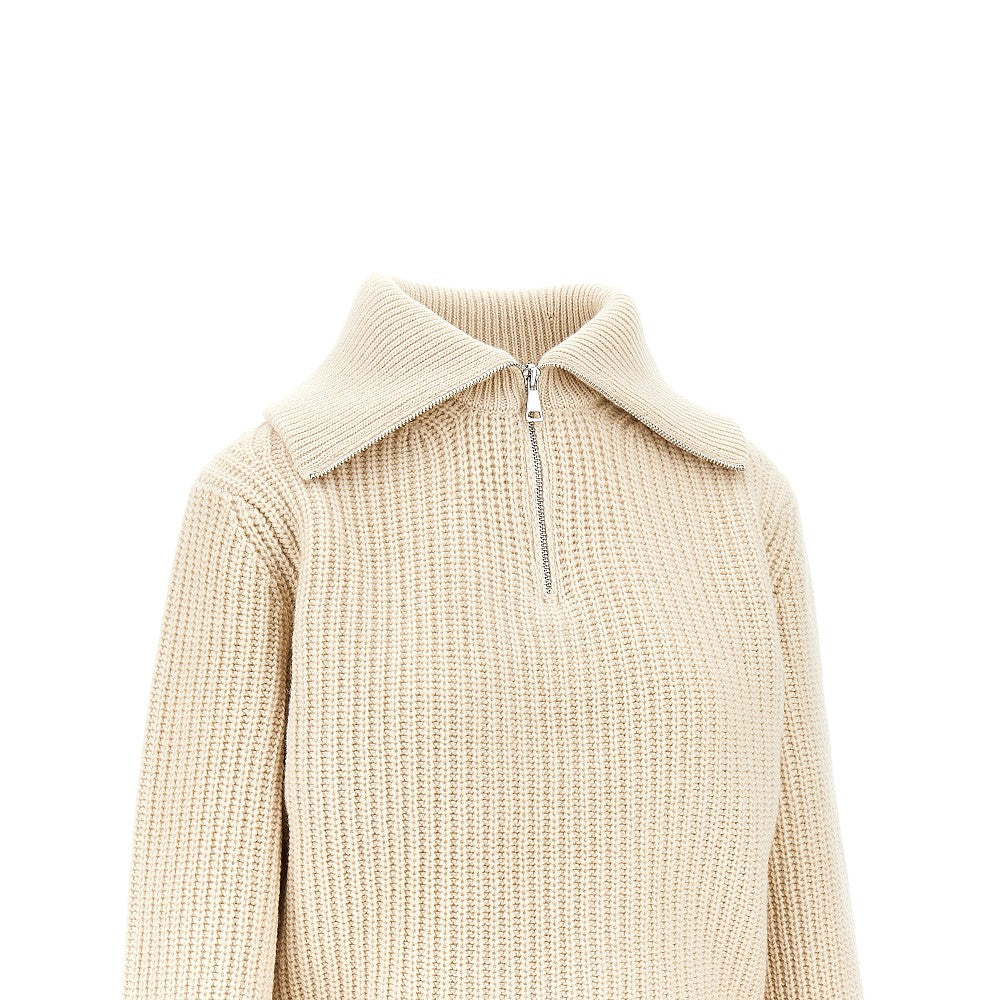 Pullover in lana con zip