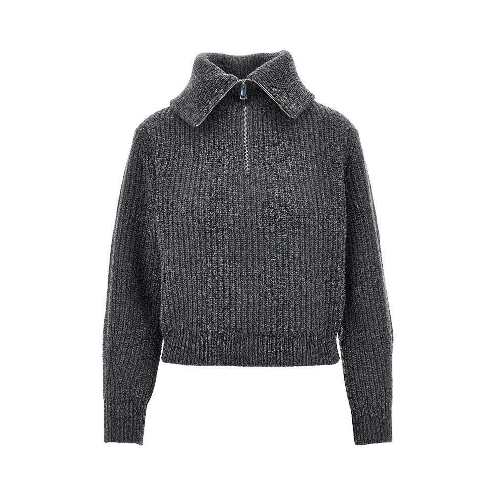 Half-zip wool sweater
