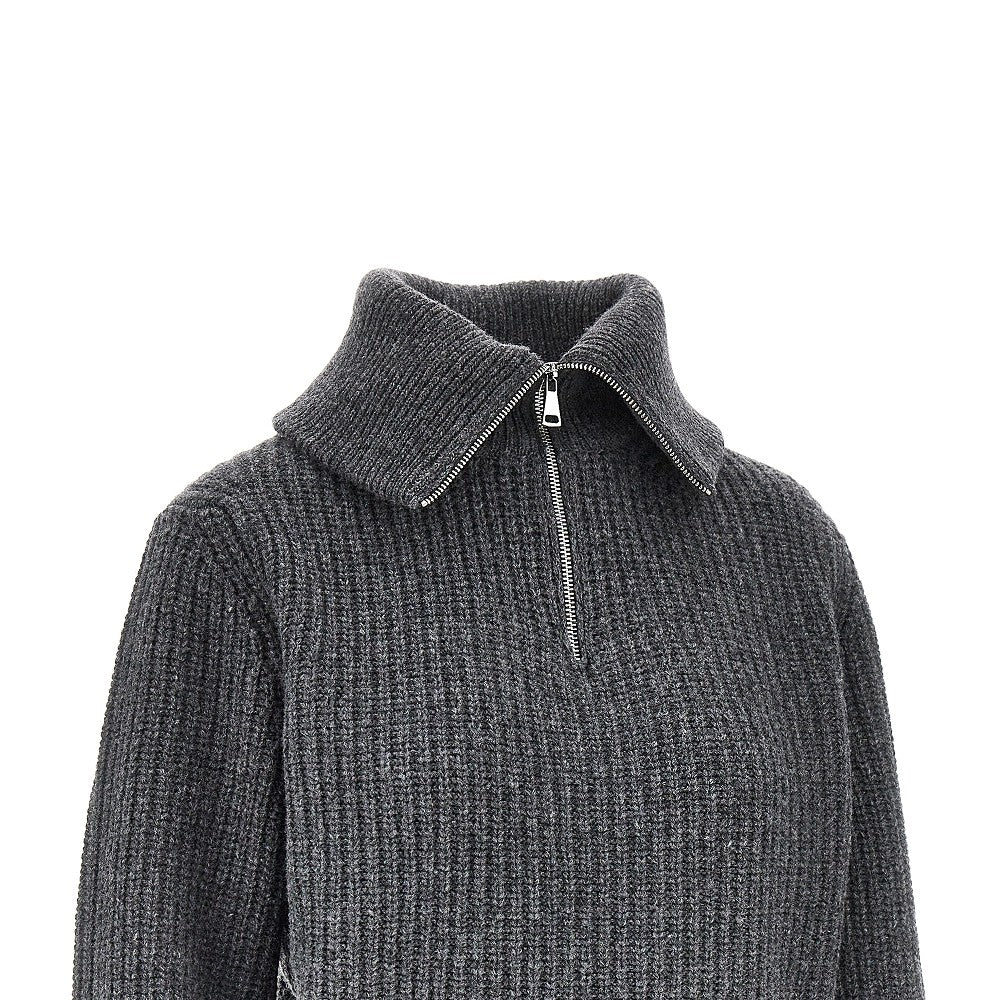 Half-zip wool sweater
