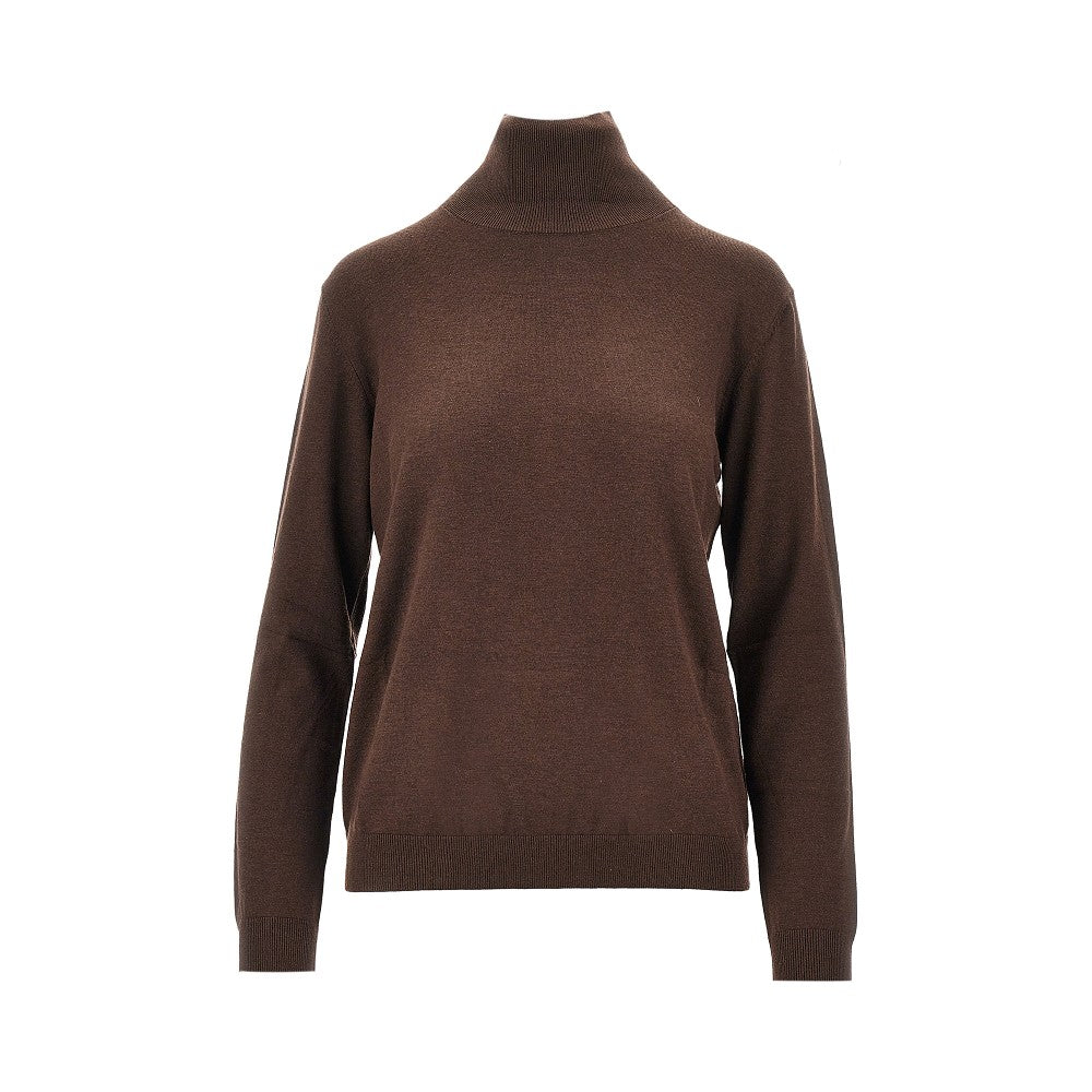 Dolcevita in maglia di misto lana e seta