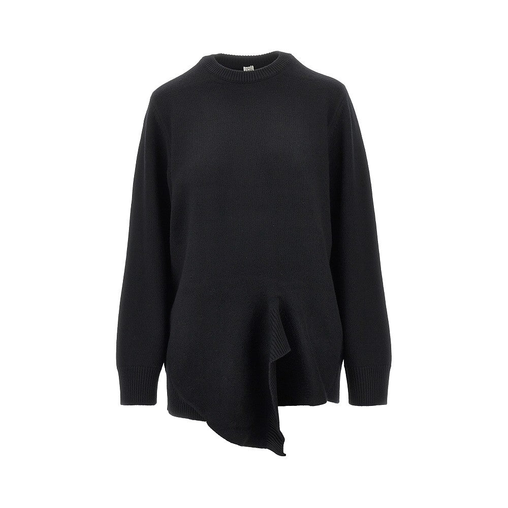 Pullover asimmetrico in lana e cachemire