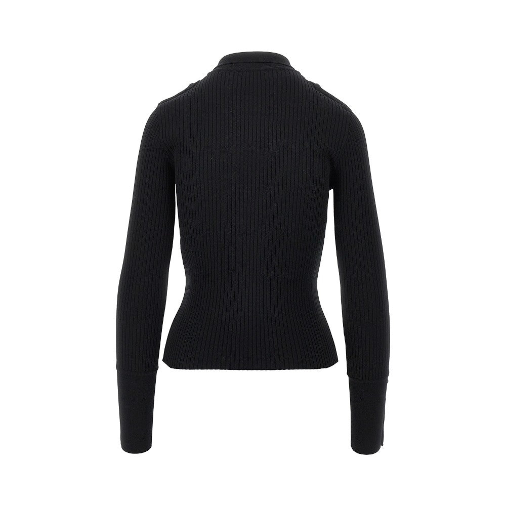 Polo in maglia a costine