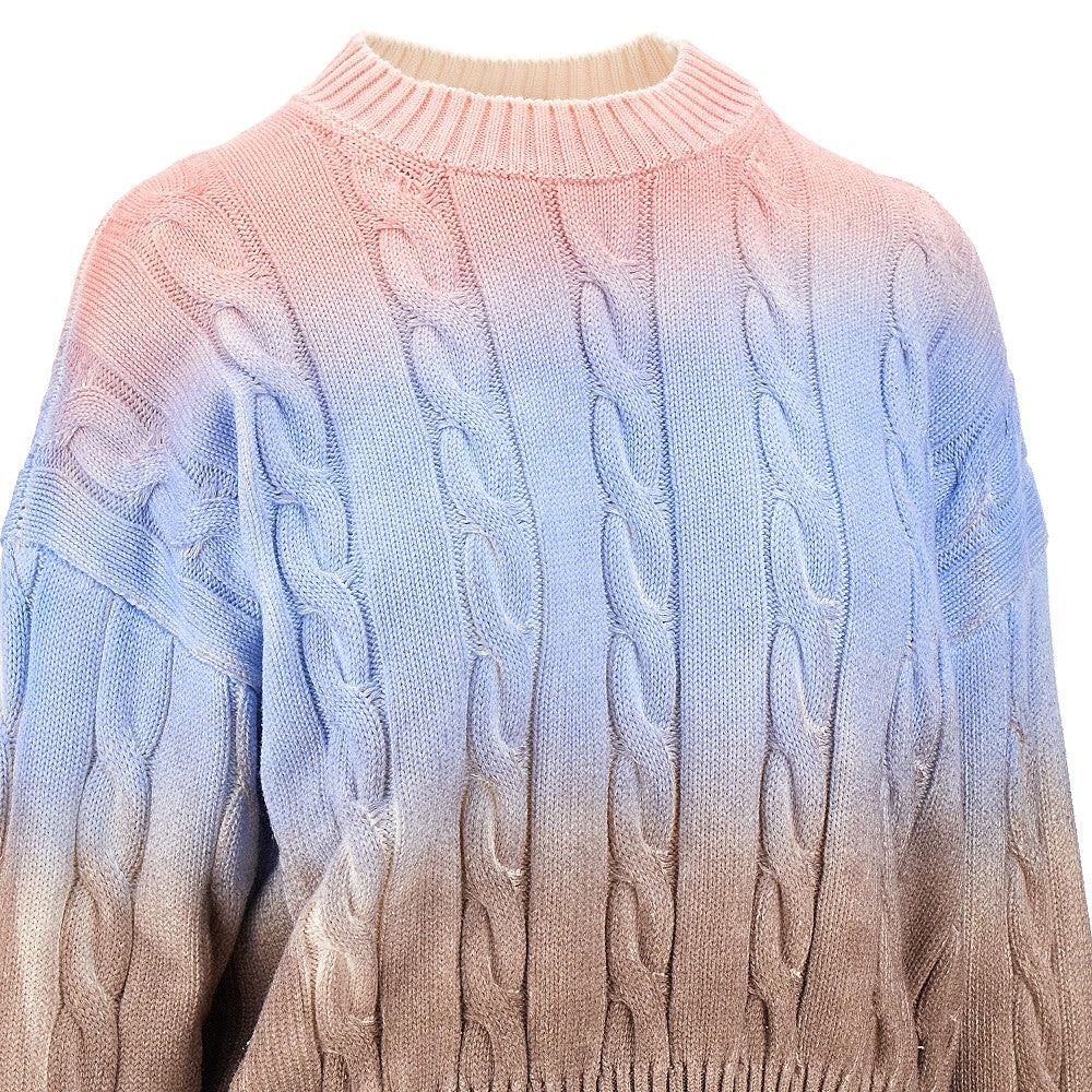 Faded cable-knit sweater