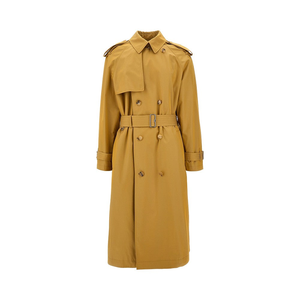 Gabardine long trench coat