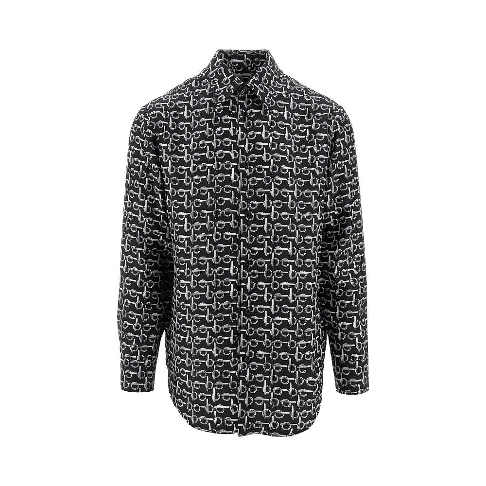 &#39;b&#39; pattern silk shirt