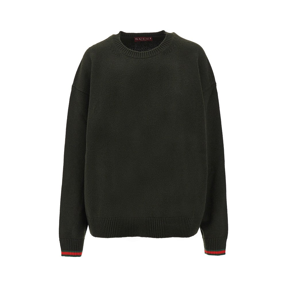 Pullover in lana e cachemire con finiture Web